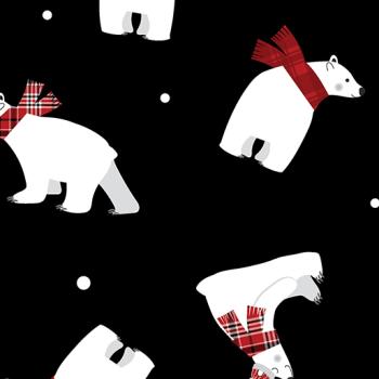 Winter Comfort - Polar Bear Fun Black - Flanell